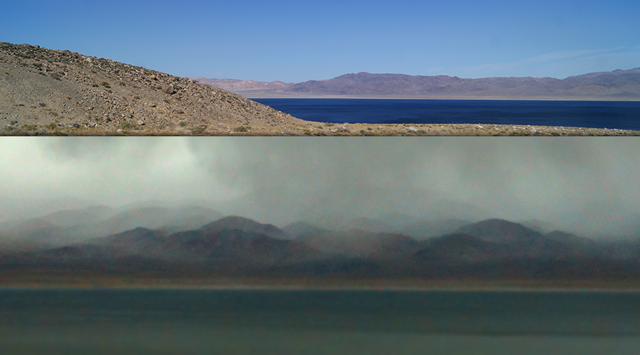 views of the surrounding mountains boondocking near hawthorne