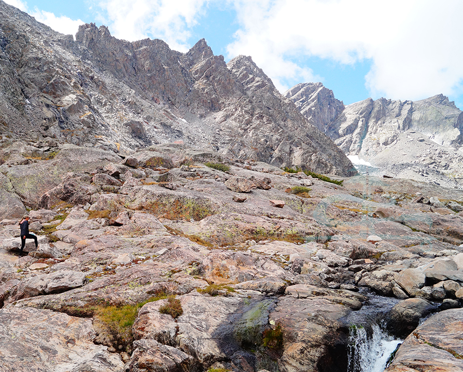 following the rocks up to upper tuhare lake