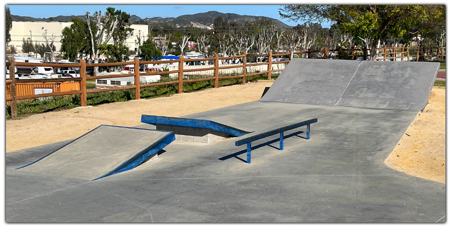 gap feature at the serenity park skatepark in lake elsinore