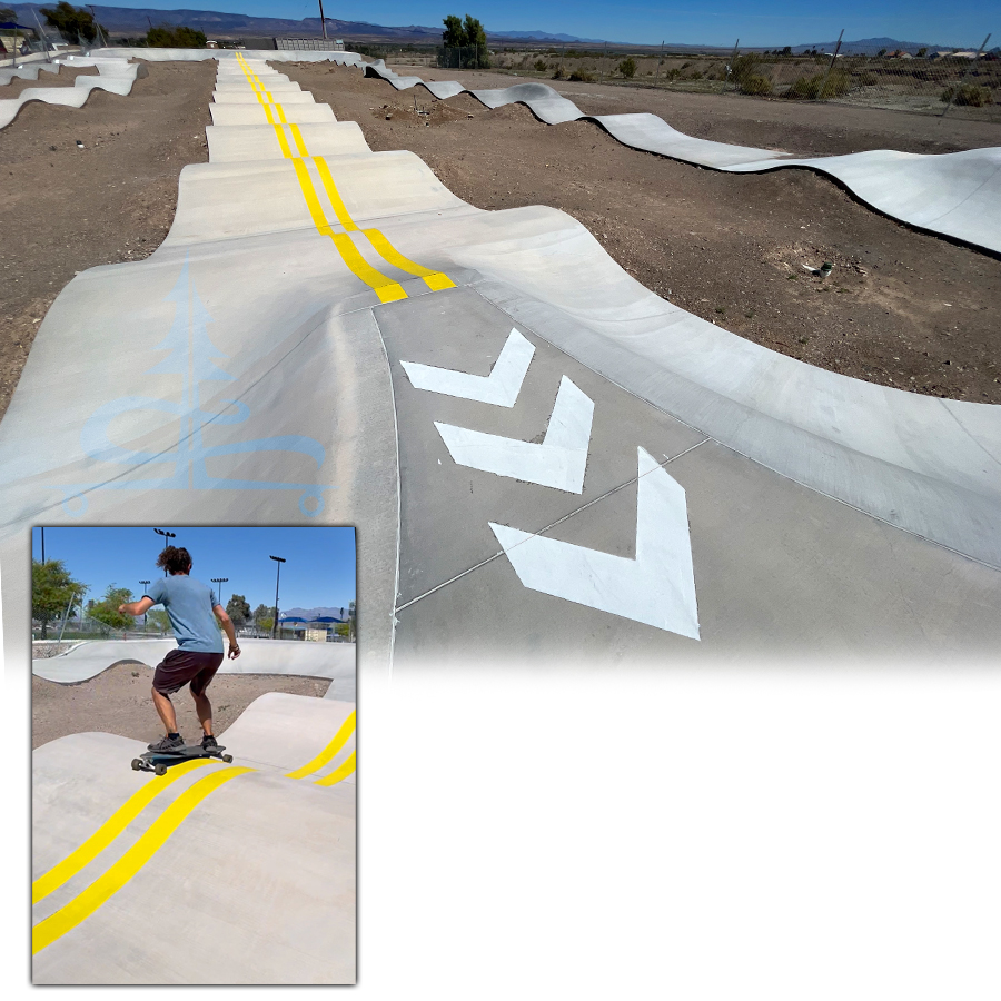 long straight away at the pump track in needles