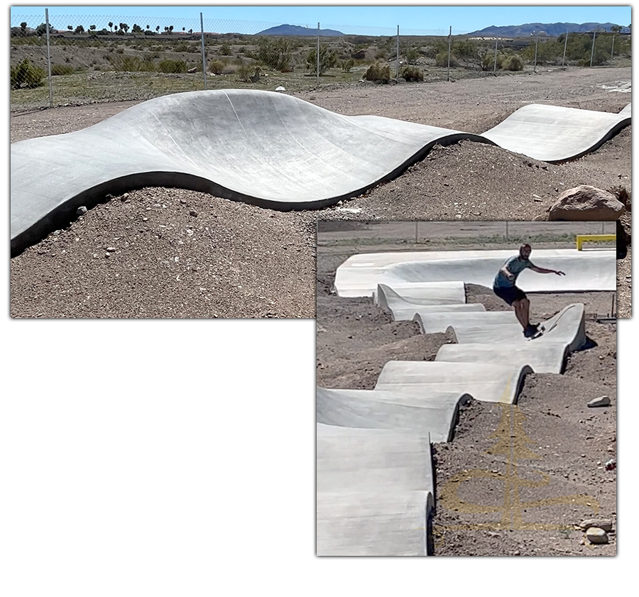 longboarding the pump tracks in needles