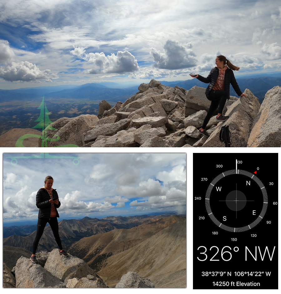 checking the elevation atop mount shavano 