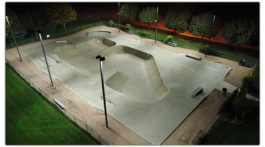 aerial view of the canon city skatepark layout