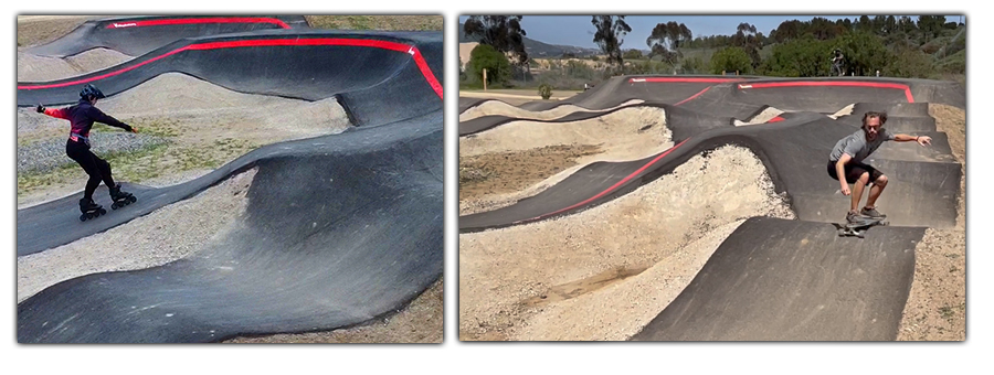 rollerblading the pump track