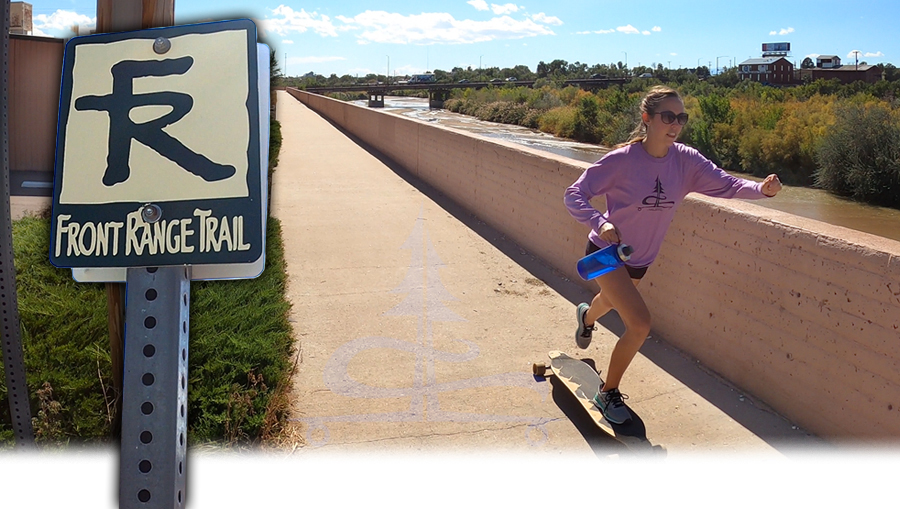 longboarding fountain creek trail in pueblo