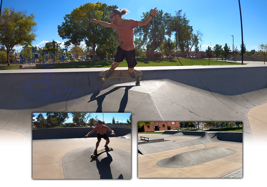 longboarding at Pueblo Skatepark