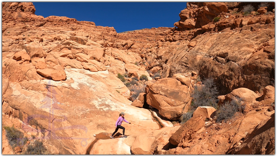 playing in the red rock canyons