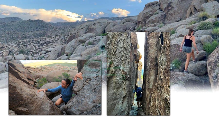 rock scrambling while camping near alamo