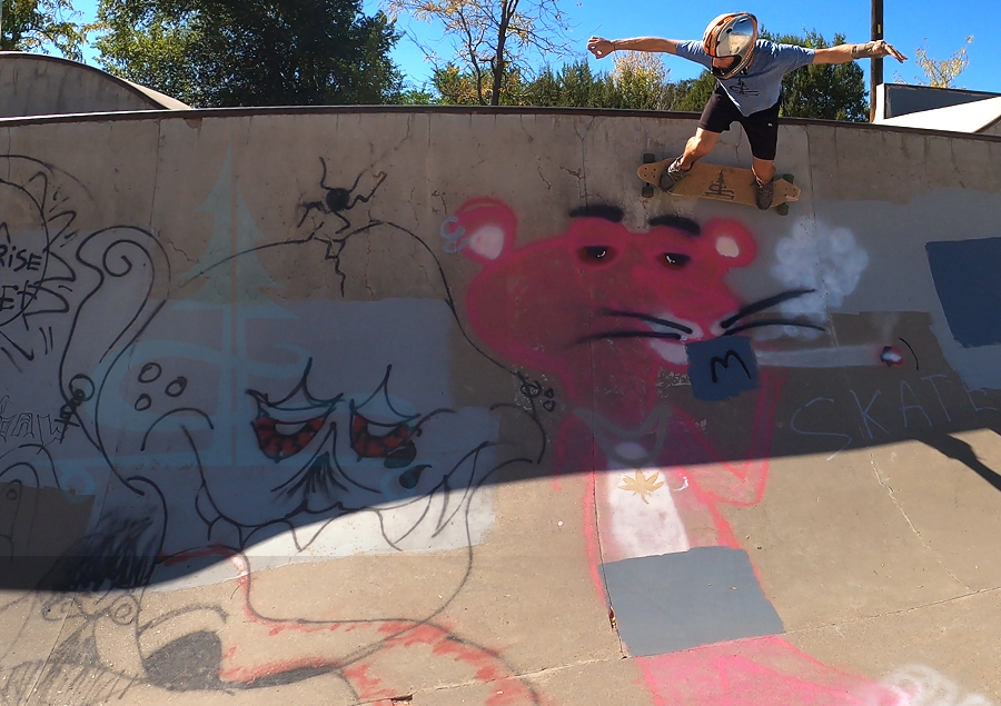 longboarding the big bowl at the skatepark in trinidad colorado