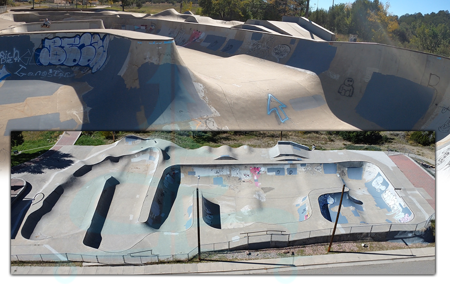 aerial view of the massive trinidad skatepark