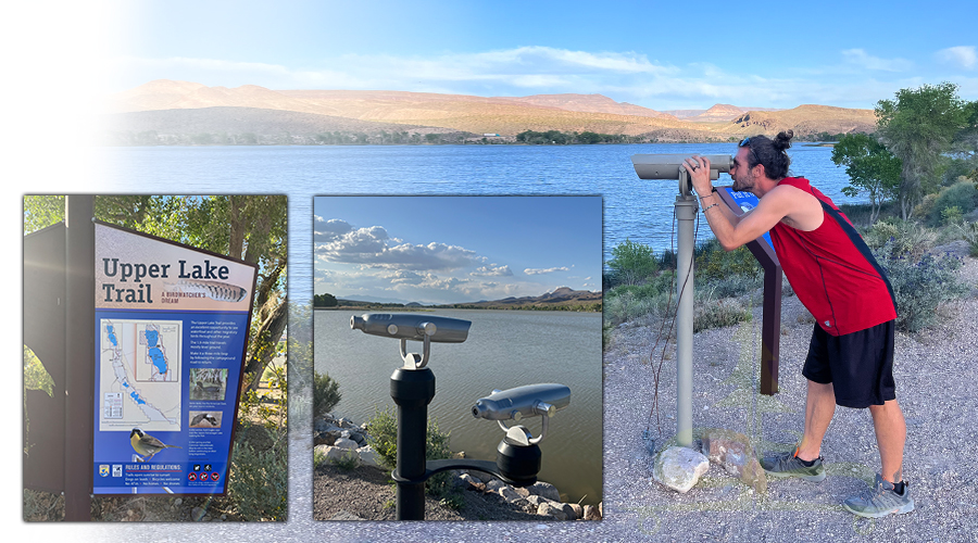 upper lake trail and binoculars