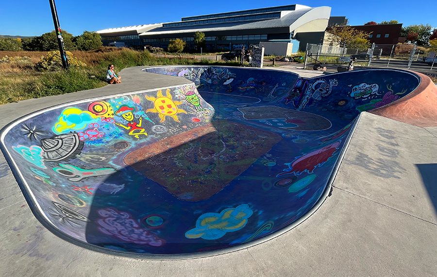 art covered bowl at genoveva chavez skatepark