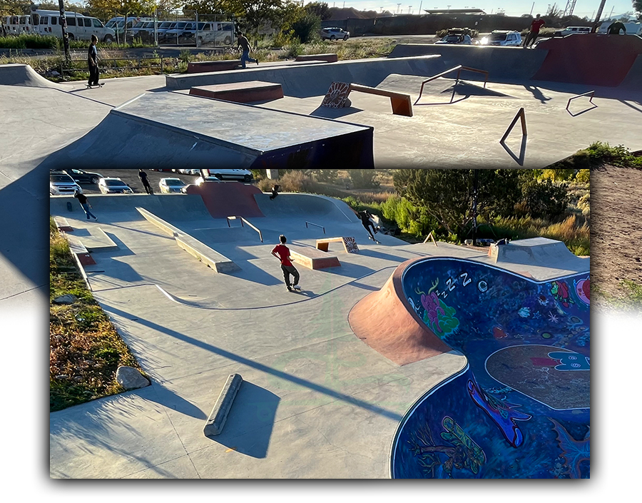 street section of the santa fe skatepark