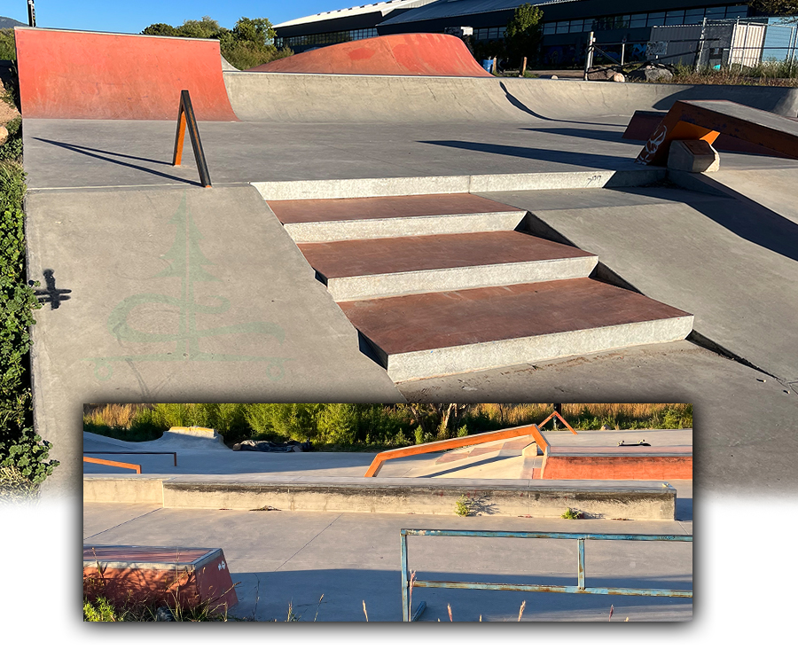 street section obstacles at genoveva chavez skatepark