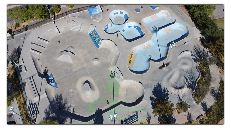 aerial view of los altos skatepark in albuquerque